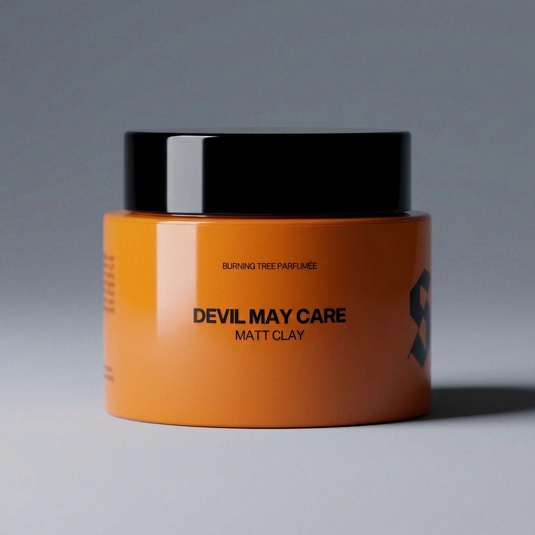 Oranje pot haarstyling product, AI productfotografie in studio