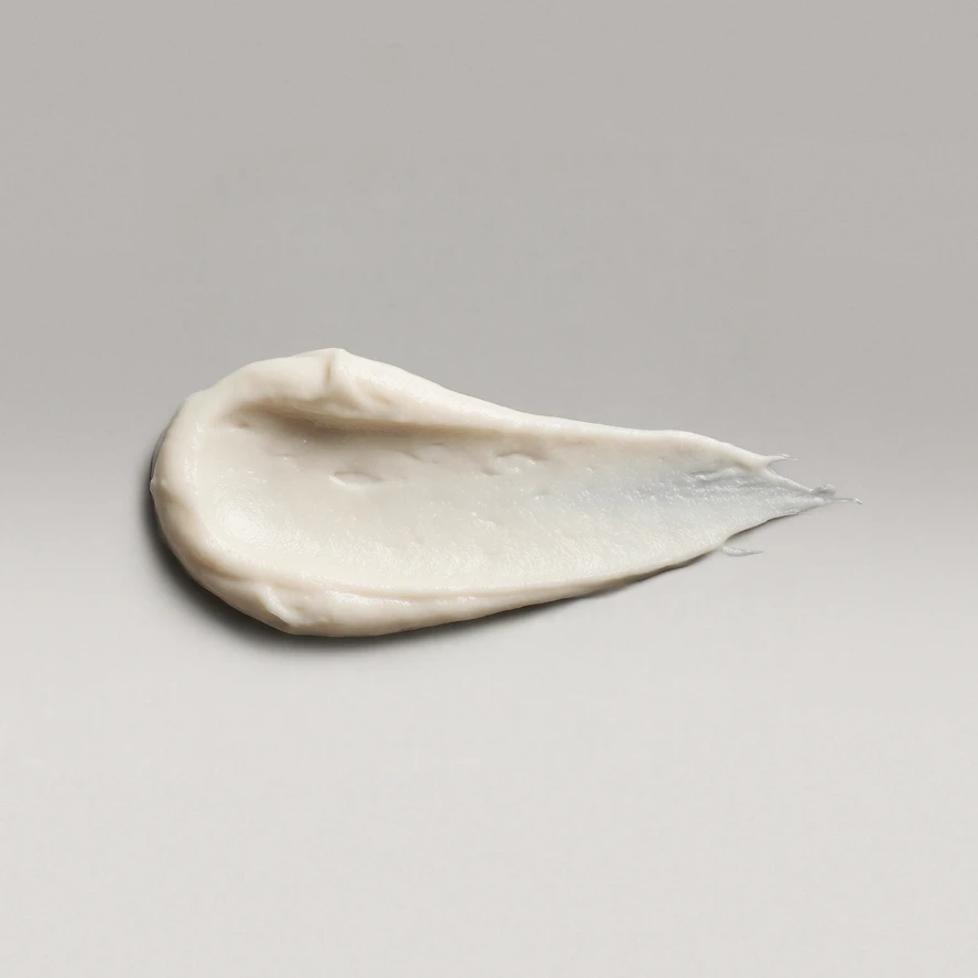 Textuurshot witte crème smear, productfoto laten maken met AI