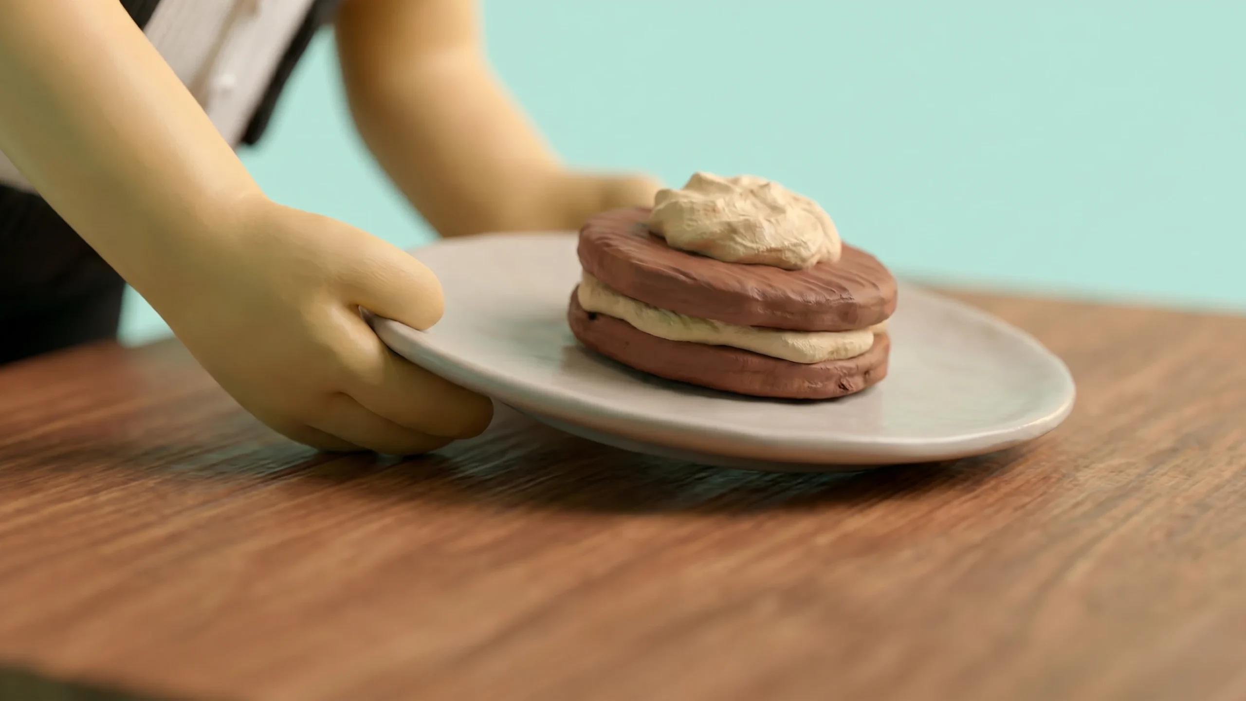 Close-up scène met gebak op tafel, explainer video laten maken met AI