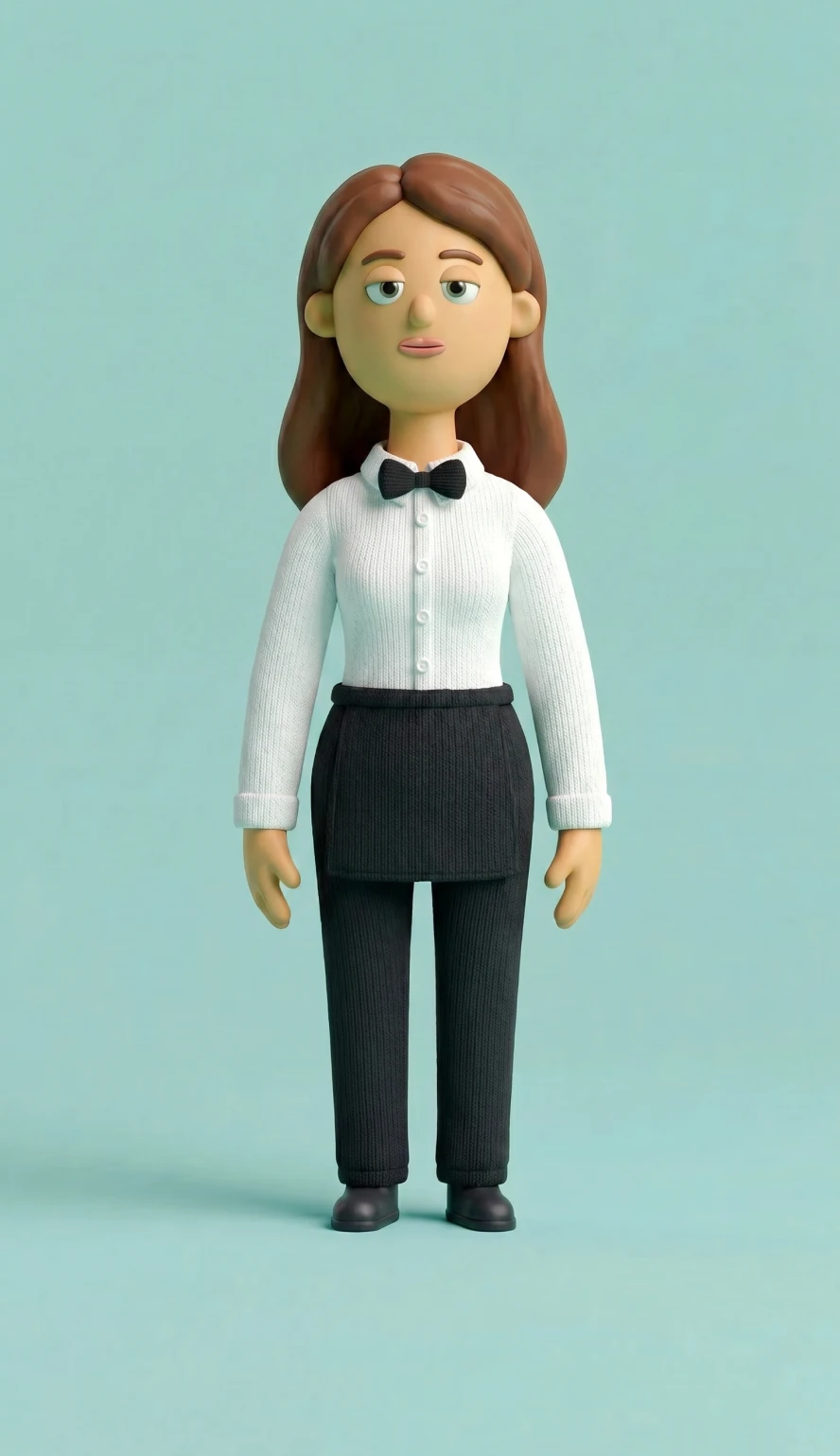 3D animatie karakter vrouw in wit shirt, AI video maken voor bedrijfsfilm